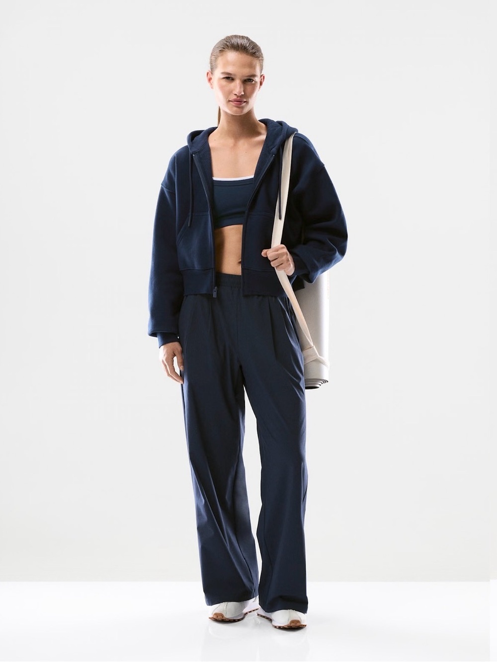 TNA Golden continuum pants. Navy Wide-Leg Lounge Pants - Women's